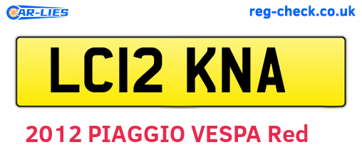 LC12KNA are the vehicle registration plates.