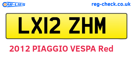 LX12ZHM are the vehicle registration plates.