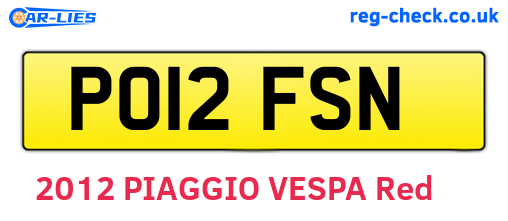 PO12FSN are the vehicle registration plates.