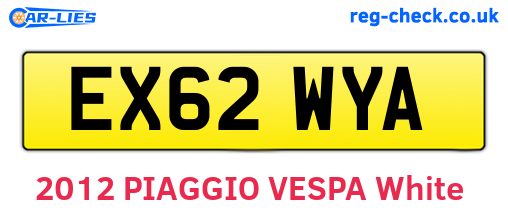 EX62WYA are the vehicle registration plates.