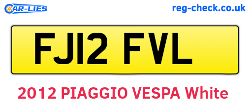 FJ12FVL are the vehicle registration plates.