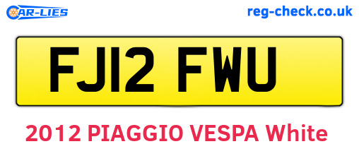 FJ12FWU are the vehicle registration plates.