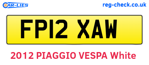 FP12XAW are the vehicle registration plates.