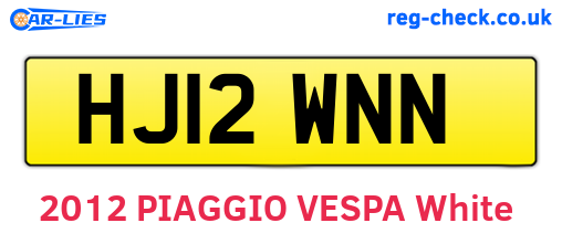HJ12WNN are the vehicle registration plates.