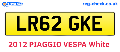 LR62GKE are the vehicle registration plates.