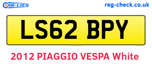 LS62BPY are the vehicle registration plates.