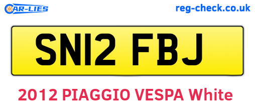 SN12FBJ are the vehicle registration plates.
