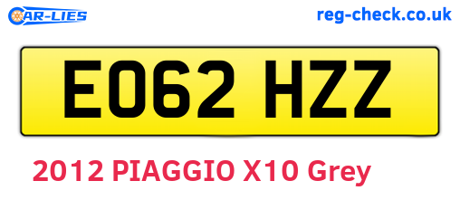 EO62HZZ are the vehicle registration plates.