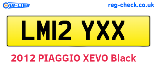 LM12YXX are the vehicle registration plates.