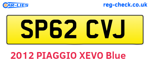 SP62CVJ are the vehicle registration plates.
