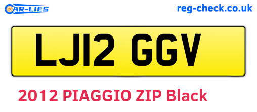 LJ12GGV are the vehicle registration plates.
