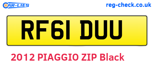 RF61DUU are the vehicle registration plates.