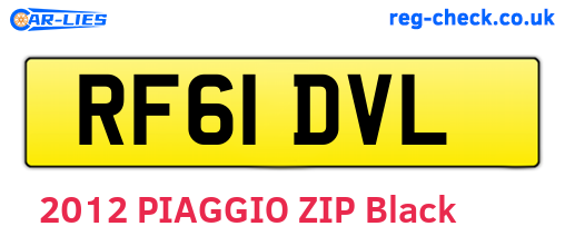 RF61DVL are the vehicle registration plates.