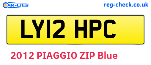 LY12HPC are the vehicle registration plates.