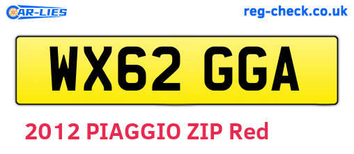 WX62GGA are the vehicle registration plates.
