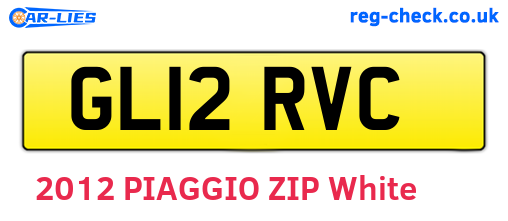 GL12RVC are the vehicle registration plates.