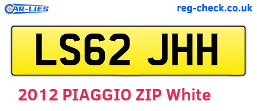 LS62JHH are the vehicle registration plates.