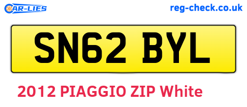 SN62BYL are the vehicle registration plates.