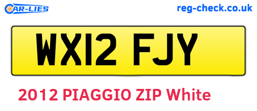 WX12FJY are the vehicle registration plates.