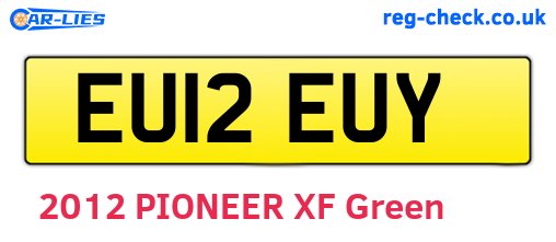 EU12EUY are the vehicle registration plates.