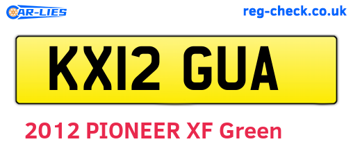 KX12GUA are the vehicle registration plates.