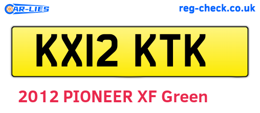 KX12KTK are the vehicle registration plates.