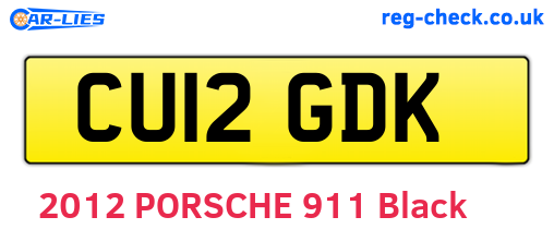 CU12GDK are the vehicle registration plates.