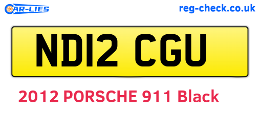ND12CGU are the vehicle registration plates.