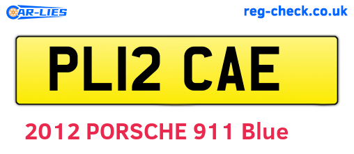 PL12CAE are the vehicle registration plates.