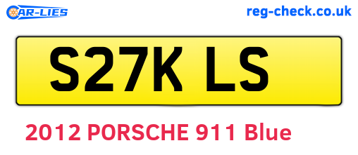 S27KLS are the vehicle registration plates.