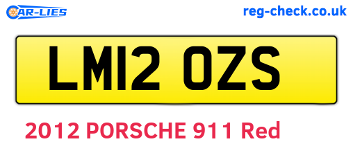 LM12OZS are the vehicle registration plates.