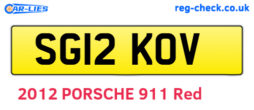 SG12KOV are the vehicle registration plates.