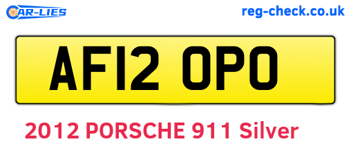 AF12OPO are the vehicle registration plates.
