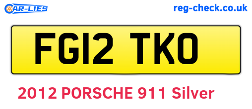 FG12TKO are the vehicle registration plates.