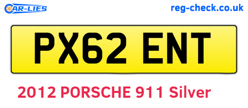 PX62ENT are the vehicle registration plates.