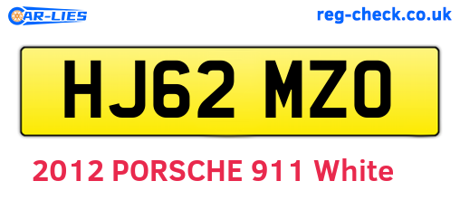 HJ62MZO are the vehicle registration plates.