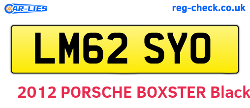 LM62SYO are the vehicle registration plates.