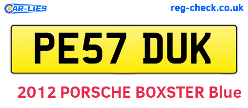 PE57DUK are the vehicle registration plates.