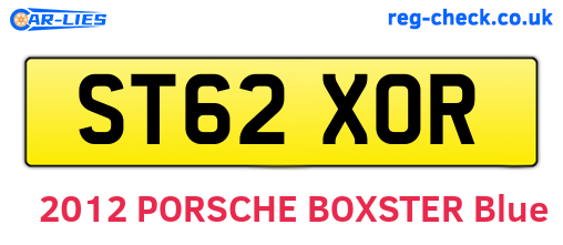 ST62XOR are the vehicle registration plates.