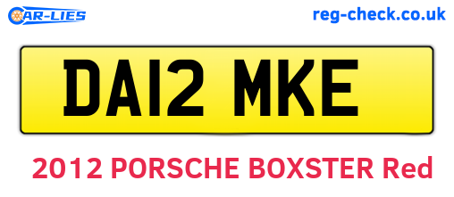 DA12MKE are the vehicle registration plates.