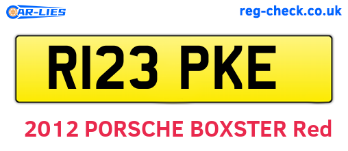 R123PKE are the vehicle registration plates.