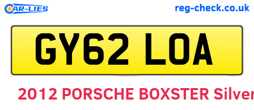 GY62LOA are the vehicle registration plates.