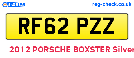 RF62PZZ are the vehicle registration plates.