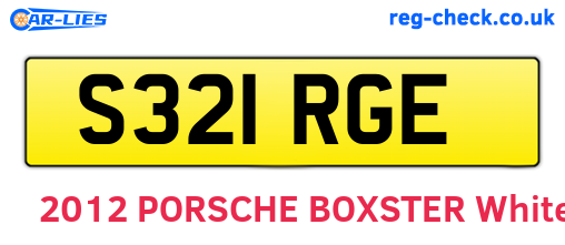 S321RGE are the vehicle registration plates.
