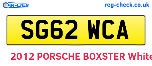SG62WCA are the vehicle registration plates.