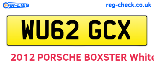 WU62GCX are the vehicle registration plates.
