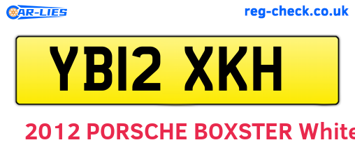 YB12XKH are the vehicle registration plates.
