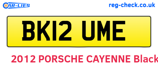 BK12UME are the vehicle registration plates.