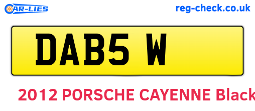 DAB5W are the vehicle registration plates.