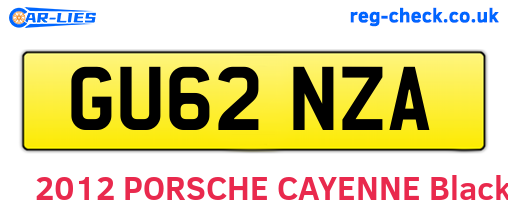 GU62NZA are the vehicle registration plates.
